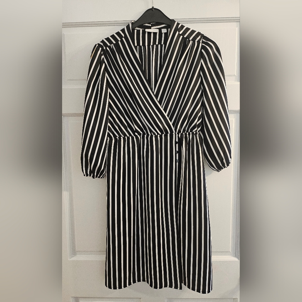Black and White Striped Dress